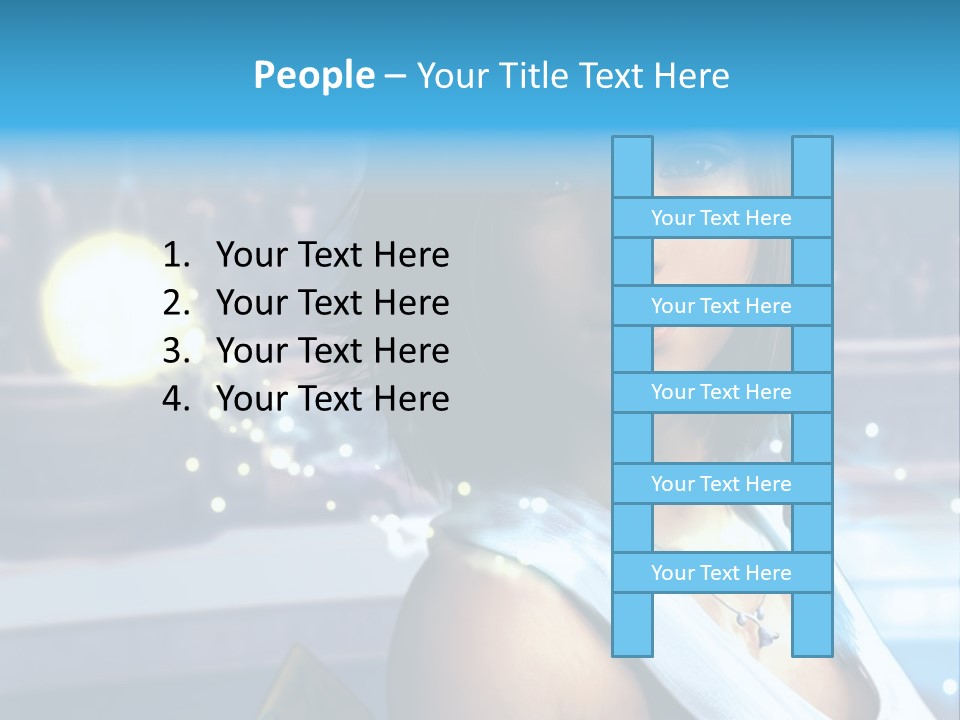 A Woman In A White Dress Standing In Front Of A Stage PowerPoint Template