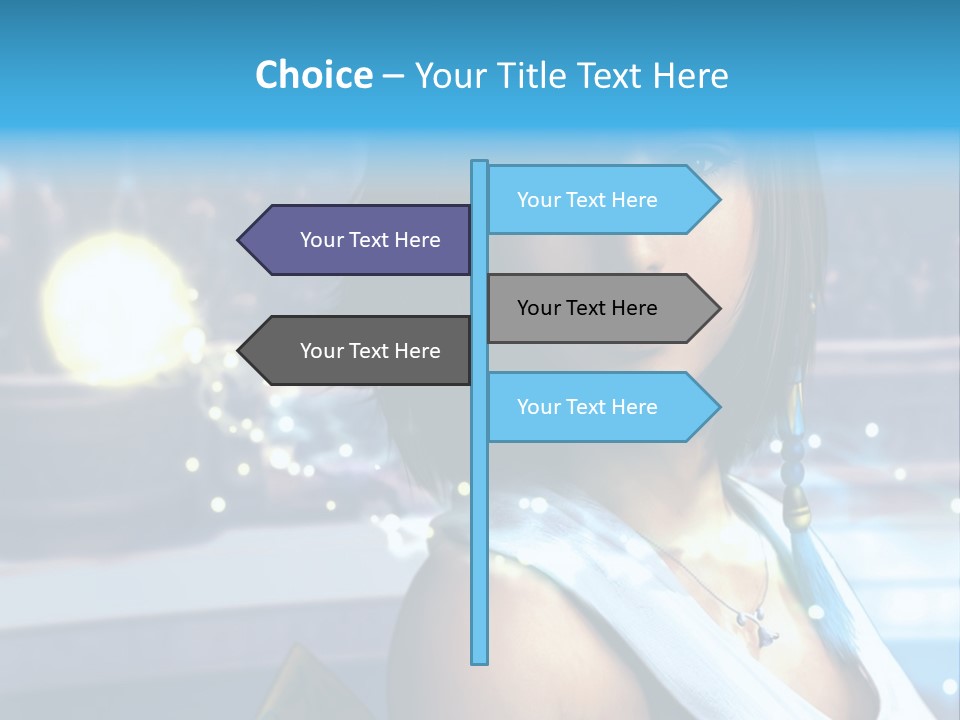 A Woman In A White Dress Standing In Front Of A Stage PowerPoint Template