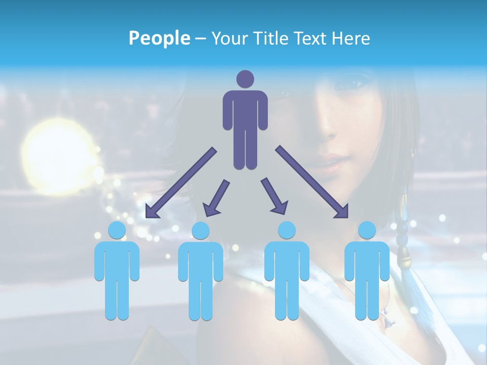 A Woman In A White Dress Standing In Front Of A Stage PowerPoint Template