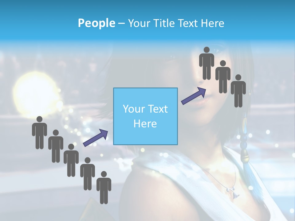 A Woman In A White Dress Standing In Front Of A Stage PowerPoint Template