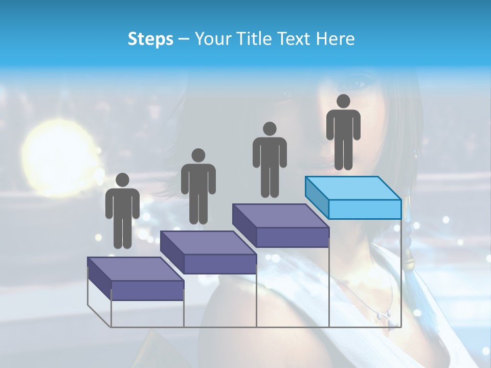 A Woman In A White Dress Standing In Front Of A Stage PowerPoint Template