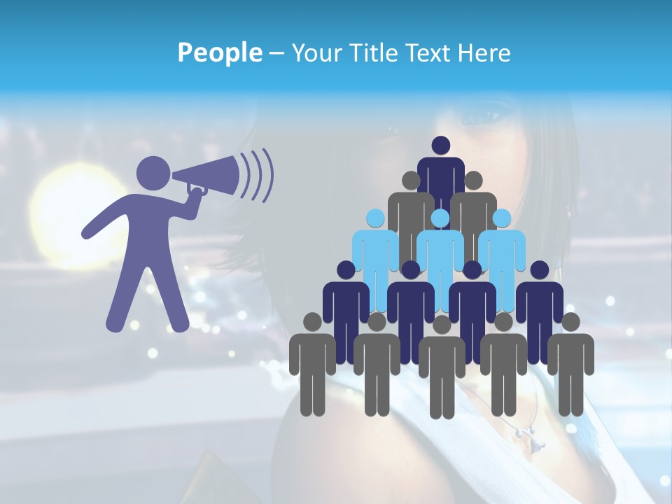 A Woman In A White Dress Standing In Front Of A Stage PowerPoint Template