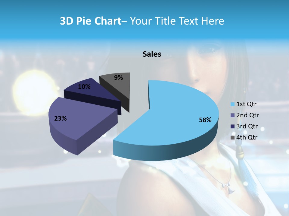 A Woman In A White Dress Standing In Front Of A Stage PowerPoint Template