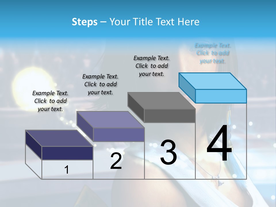 A Woman In A White Dress Standing In Front Of A Stage PowerPoint Template