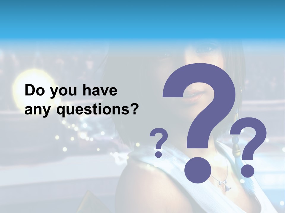 A Woman In A White Dress Standing In Front Of A Stage PowerPoint Template