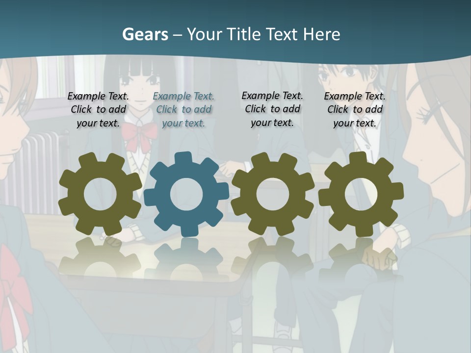 A Group Of People Sitting Around A Table PowerPoint Template