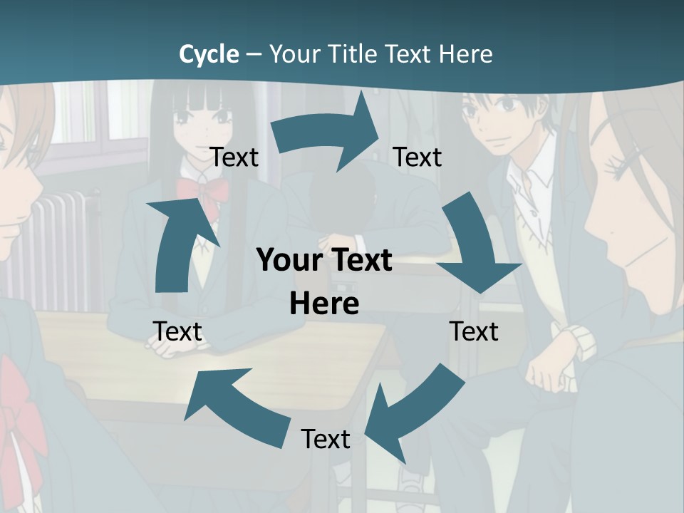 A Group Of People Sitting Around A Table PowerPoint Template