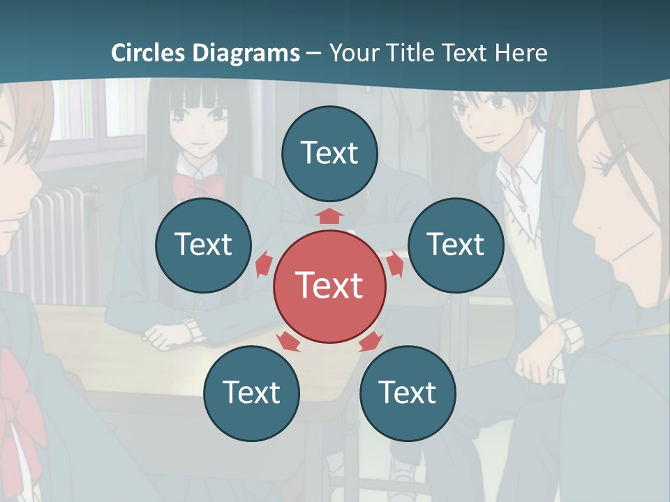 A Group Of People Sitting Around A Table PowerPoint Template