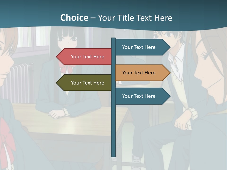 A Group Of People Sitting Around A Table PowerPoint Template