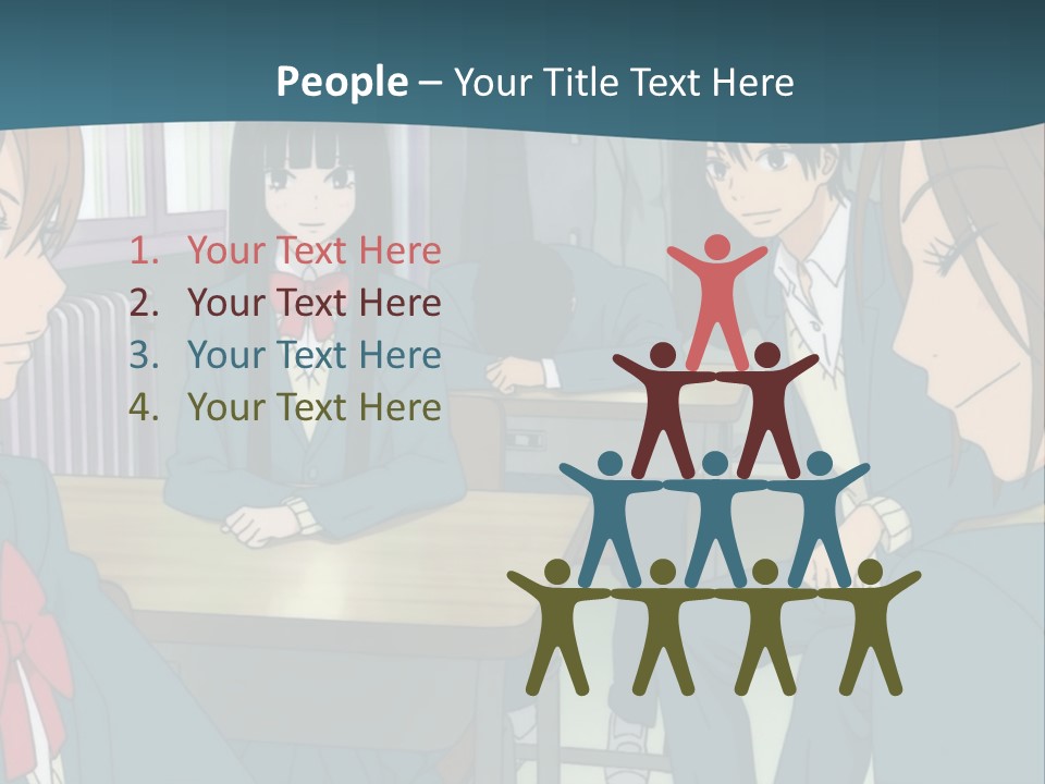 A Group Of People Sitting Around A Table PowerPoint Template