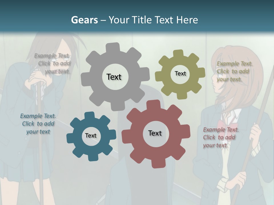 A Couple Of People Standing Next To Each Other PowerPoint Template
