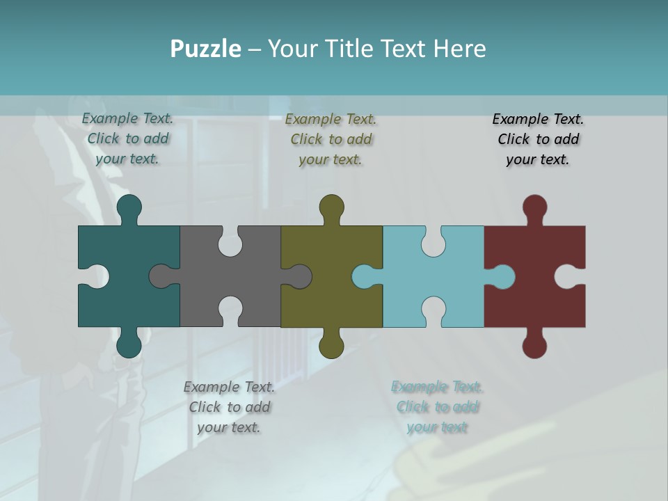 A Man Standing Next To A Woman In Front Of A Building PowerPoint Template