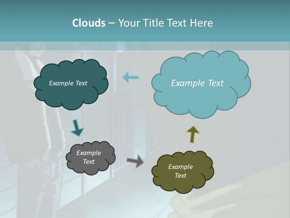 A Man Standing Next To A Woman In Front Of A Building PowerPoint Template