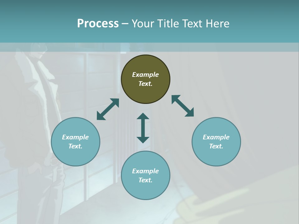 A Man Standing Next To A Woman In Front Of A Building PowerPoint Template