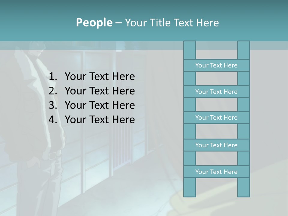 A Man Standing Next To A Woman In Front Of A Building PowerPoint Template