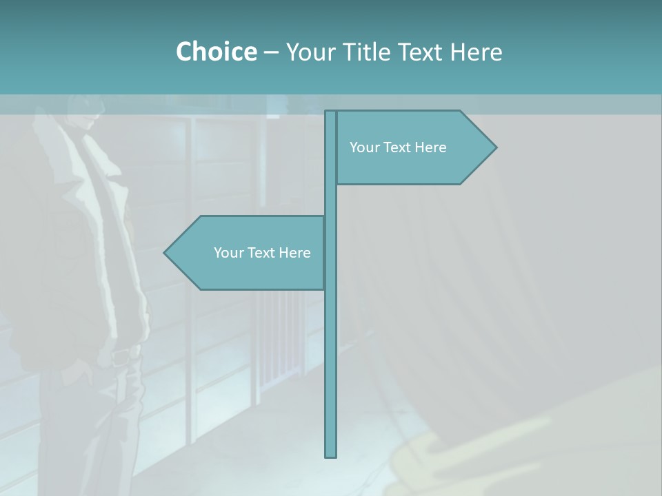A Man Standing Next To A Woman In Front Of A Building PowerPoint Template