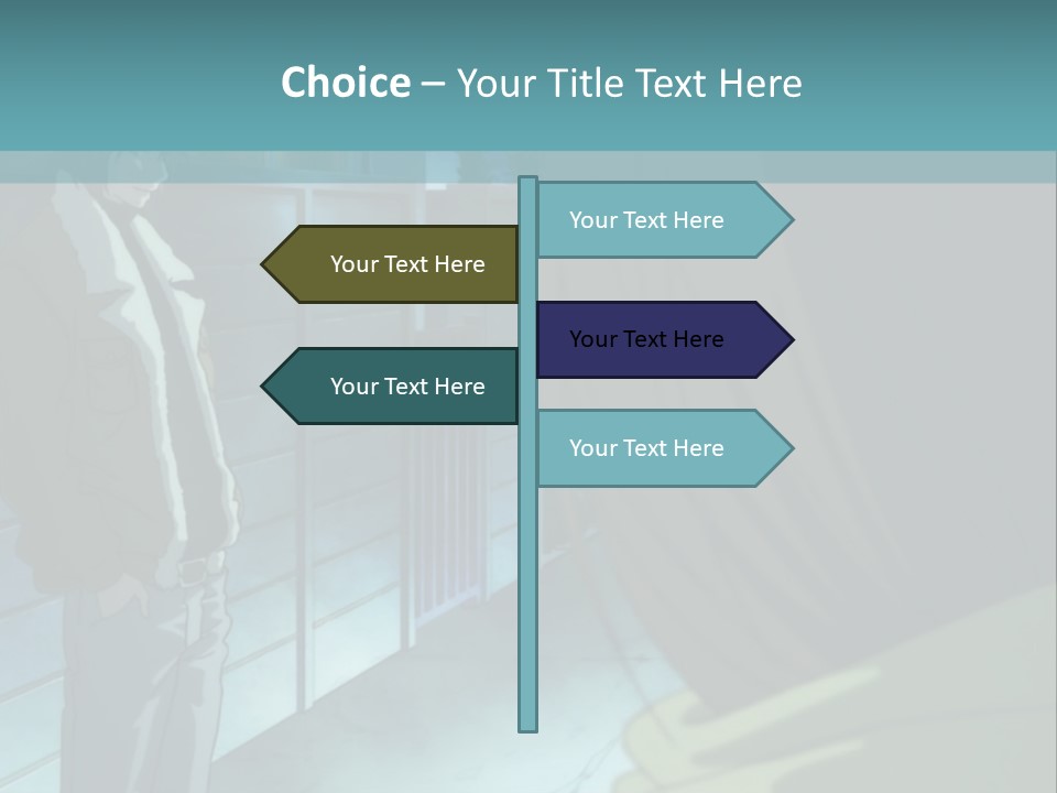A Man Standing Next To A Woman In Front Of A Building PowerPoint Template