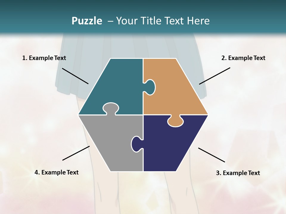 A Girl In A Blue Skirt Is Standing With Her Hands On Her Hips PowerPoint Template