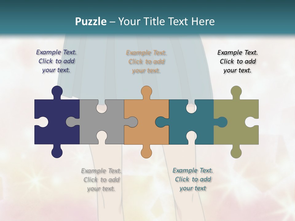 A Girl In A Blue Skirt Is Standing With Her Hands On Her Hips PowerPoint Template