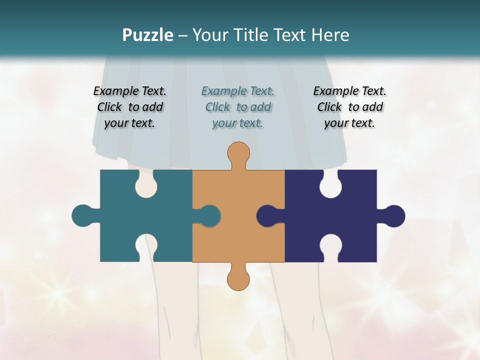 A Girl In A Blue Skirt Is Standing With Her Hands On Her Hips PowerPoint Template