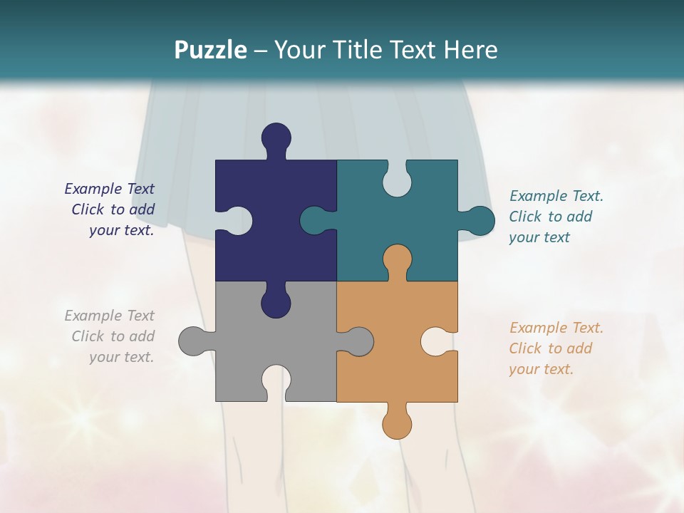 A Girl In A Blue Skirt Is Standing With Her Hands On Her Hips PowerPoint Template