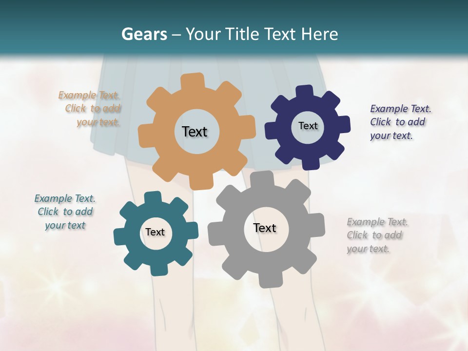 A Girl In A Blue Skirt Is Standing With Her Hands On Her Hips PowerPoint Template