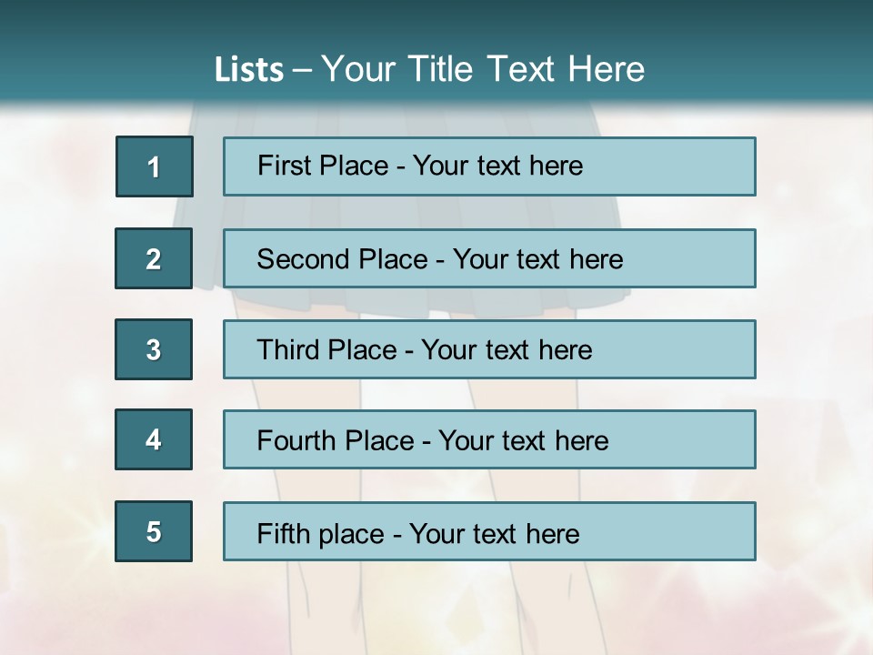 A Girl In A Blue Skirt Is Standing With Her Hands On Her Hips PowerPoint Template