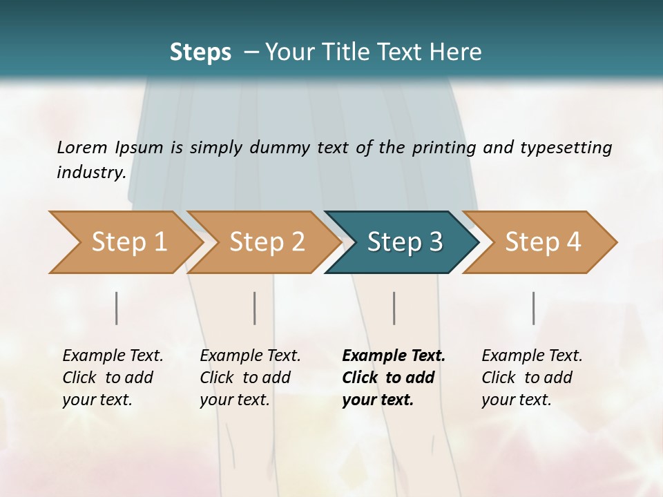 A Girl In A Blue Skirt Is Standing With Her Hands On Her Hips PowerPoint Template