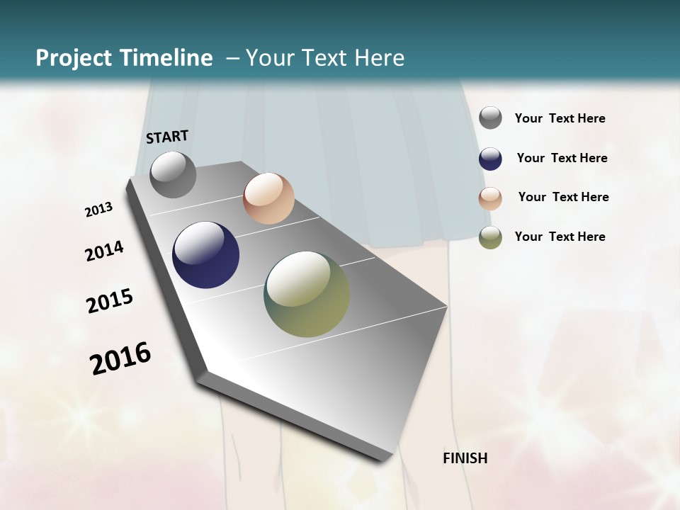 A Girl In A Blue Skirt Is Standing With Her Hands On Her Hips PowerPoint Template