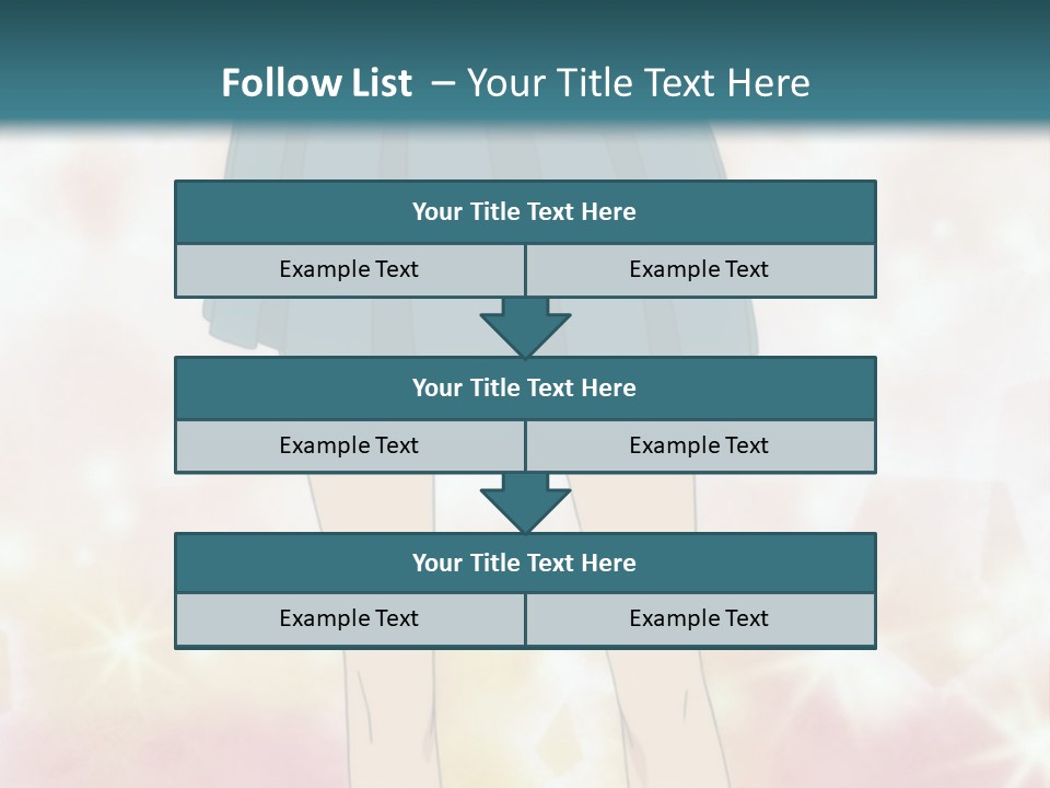 A Girl In A Blue Skirt Is Standing With Her Hands On Her Hips PowerPoint Template