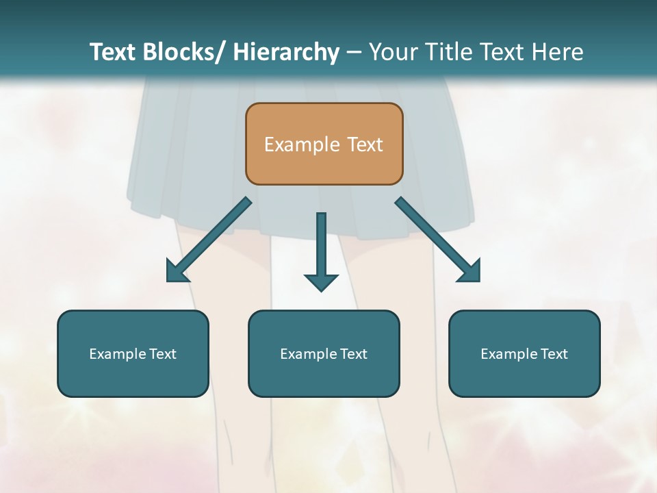 A Girl In A Blue Skirt Is Standing With Her Hands On Her Hips PowerPoint Template
