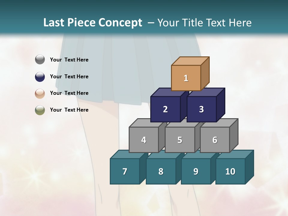 A Girl In A Blue Skirt Is Standing With Her Hands On Her Hips PowerPoint Template