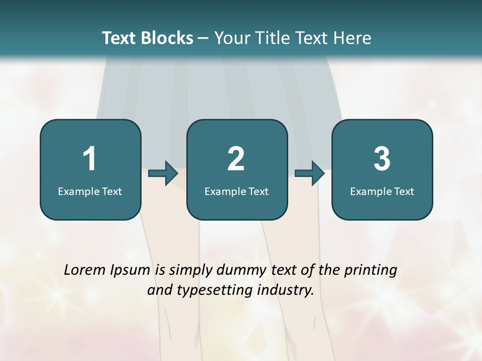 A Girl In A Blue Skirt Is Standing With Her Hands On Her Hips PowerPoint Template