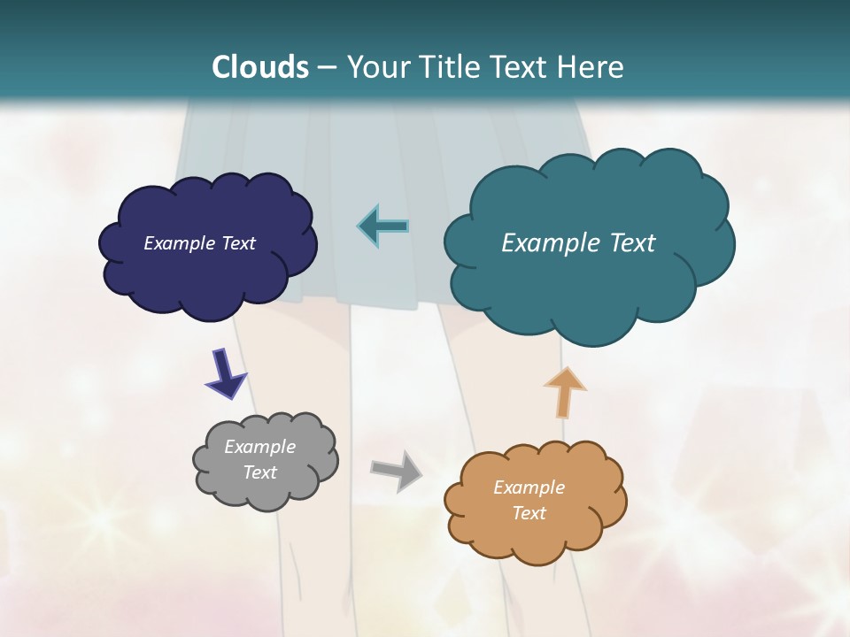 A Girl In A Blue Skirt Is Standing With Her Hands On Her Hips PowerPoint Template