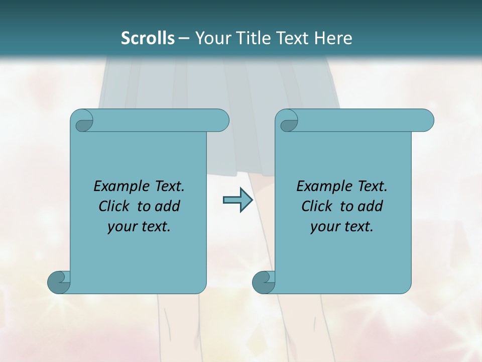 A Girl In A Blue Skirt Is Standing With Her Hands On Her Hips PowerPoint Template