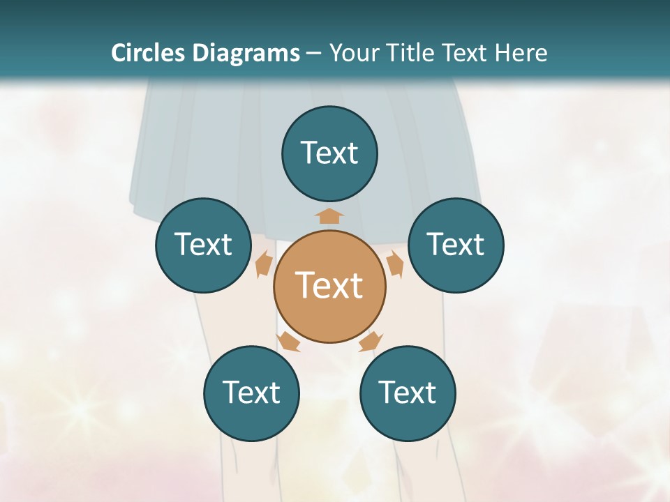 A Girl In A Blue Skirt Is Standing With Her Hands On Her Hips PowerPoint Template