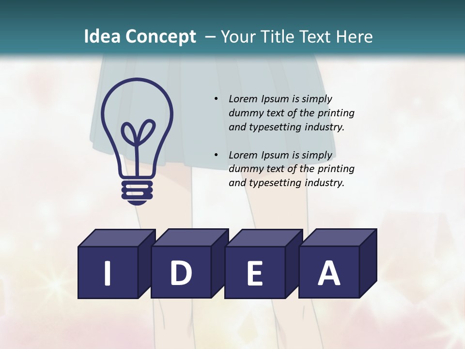 A Girl In A Blue Skirt Is Standing With Her Hands On Her Hips PowerPoint Template