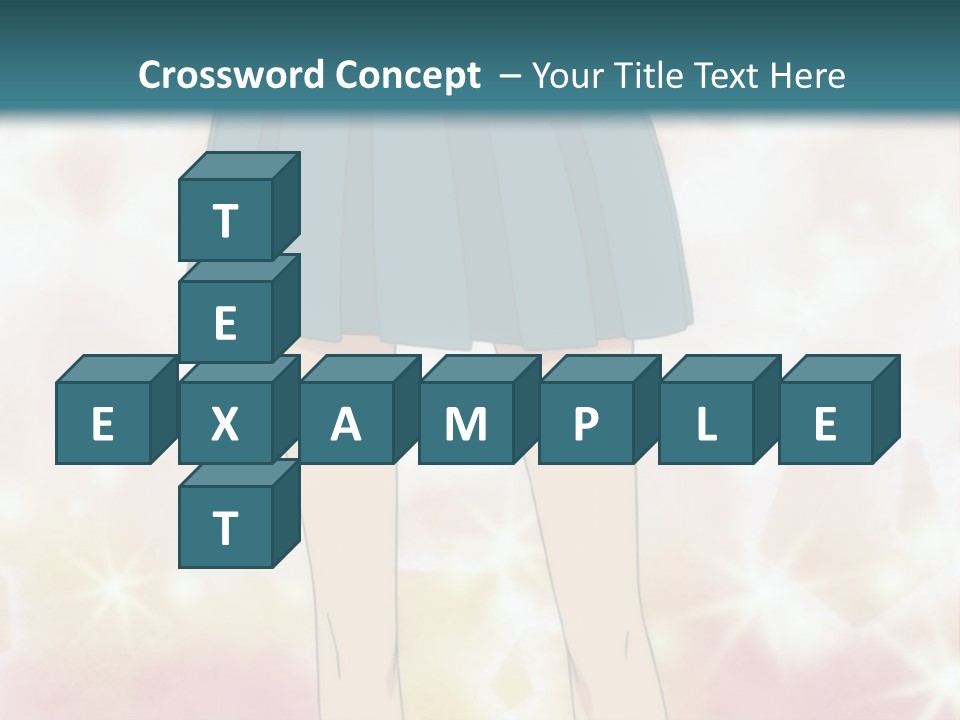 A Girl In A Blue Skirt Is Standing With Her Hands On Her Hips PowerPoint Template