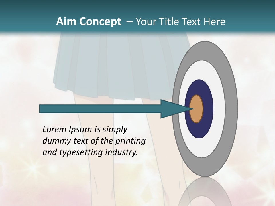 A Girl In A Blue Skirt Is Standing With Her Hands On Her Hips PowerPoint Template