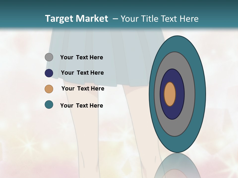 A Girl In A Blue Skirt Is Standing With Her Hands On Her Hips PowerPoint Template