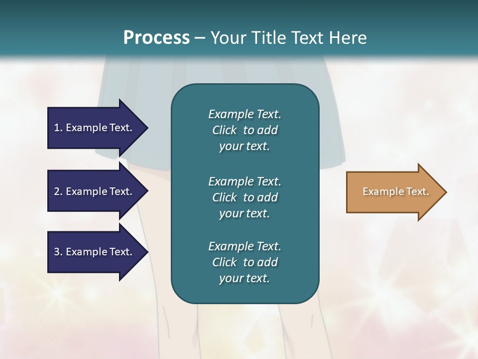 A Girl In A Blue Skirt Is Standing With Her Hands On Her Hips PowerPoint Template
