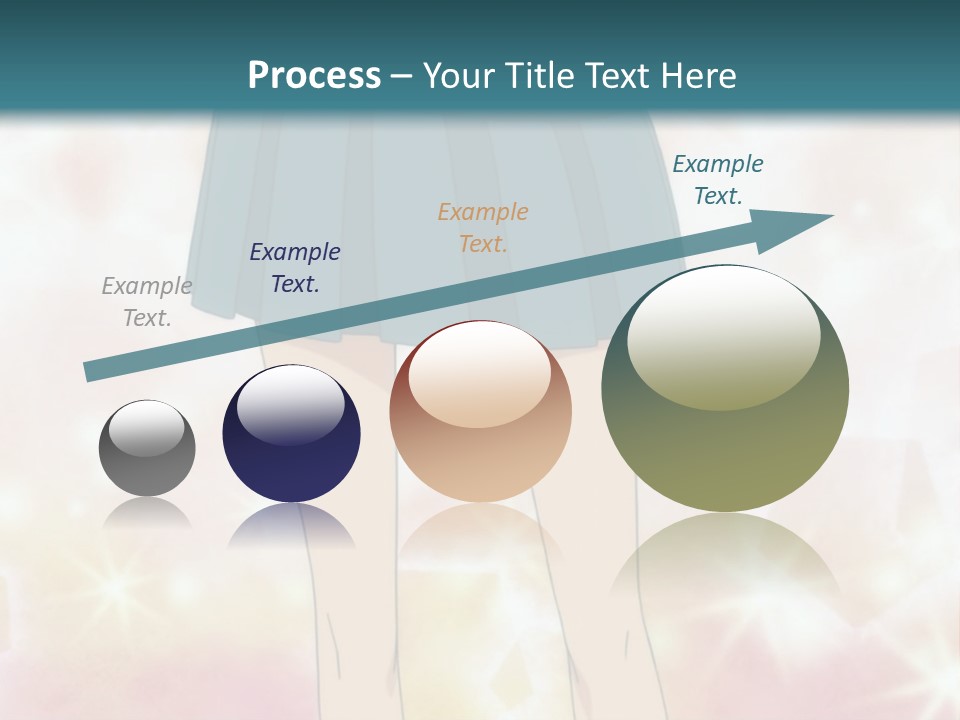 A Girl In A Blue Skirt Is Standing With Her Hands On Her Hips PowerPoint Template