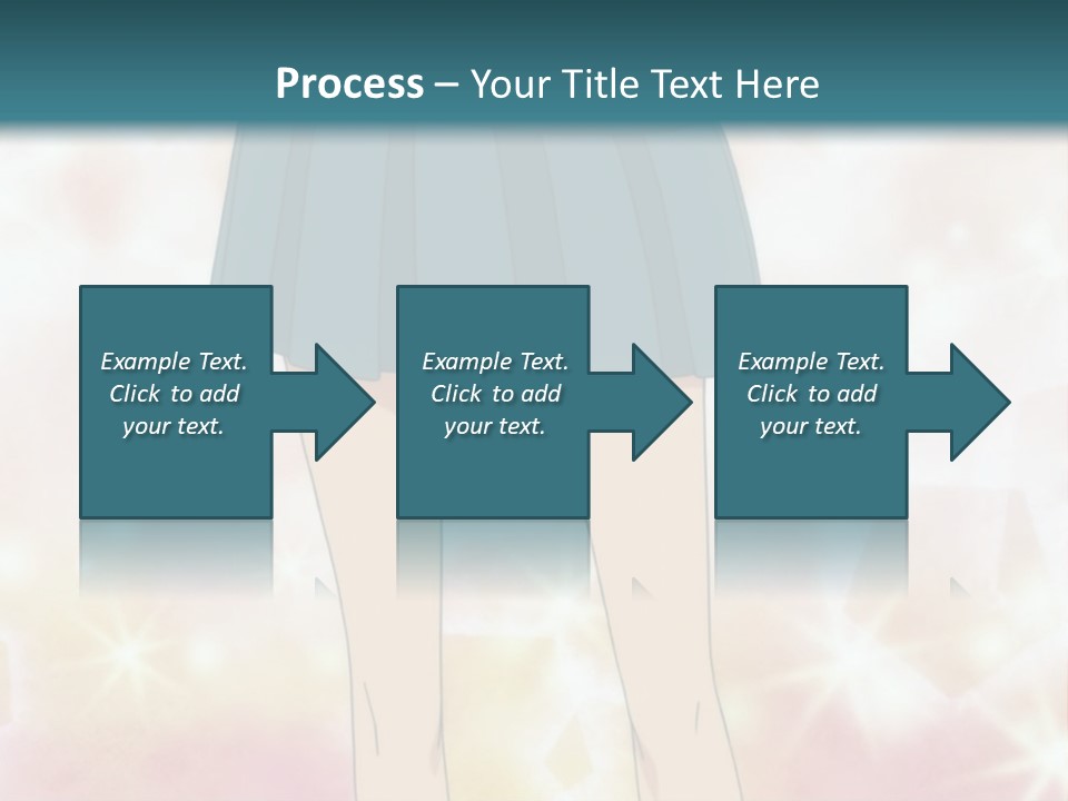 A Girl In A Blue Skirt Is Standing With Her Hands On Her Hips PowerPoint Template