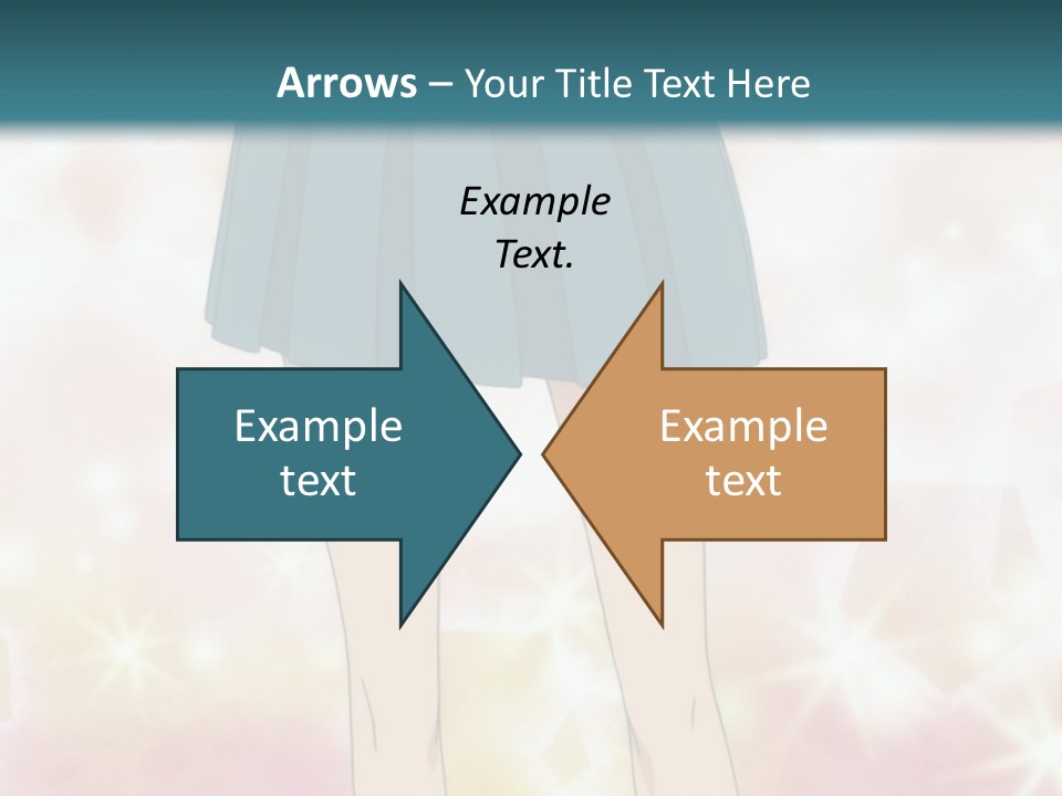 A Girl In A Blue Skirt Is Standing With Her Hands On Her Hips PowerPoint Template