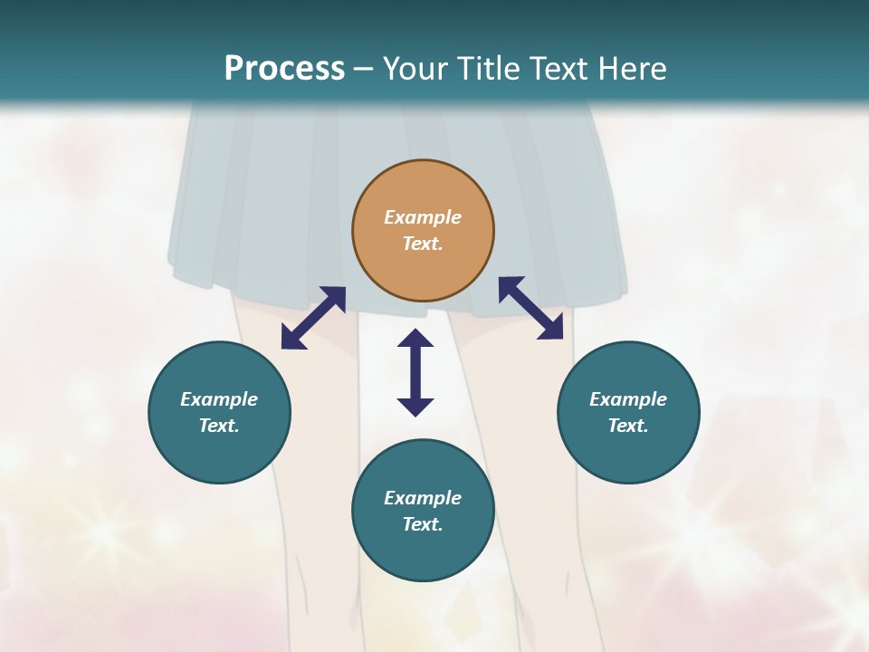 A Girl In A Blue Skirt Is Standing With Her Hands On Her Hips PowerPoint Template
