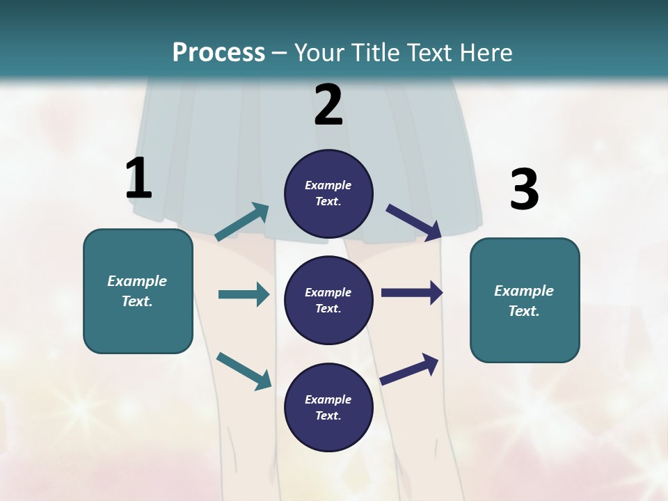 A Girl In A Blue Skirt Is Standing With Her Hands On Her Hips PowerPoint Template