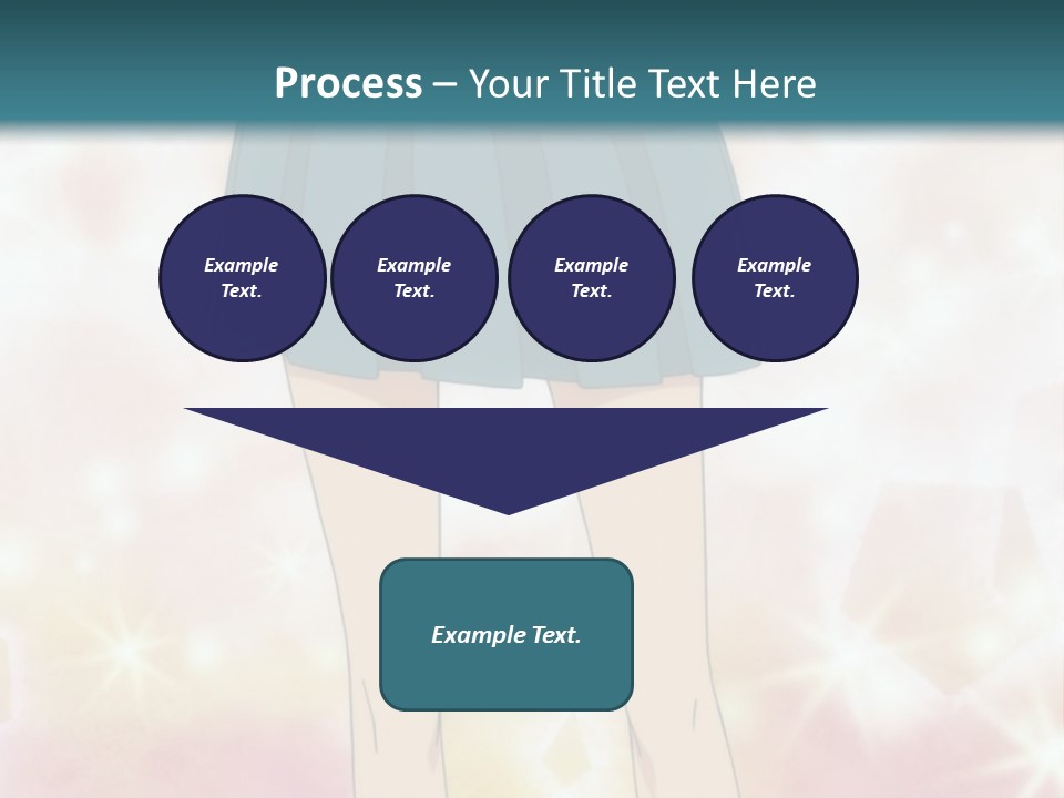 A Girl In A Blue Skirt Is Standing With Her Hands On Her Hips PowerPoint Template