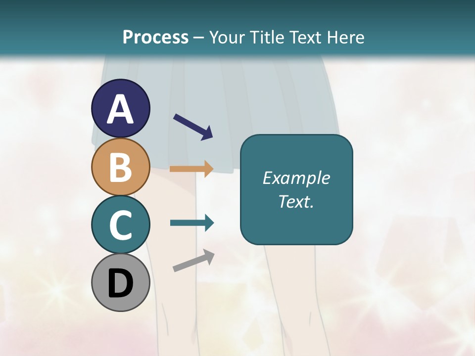 A Girl In A Blue Skirt Is Standing With Her Hands On Her Hips PowerPoint Template