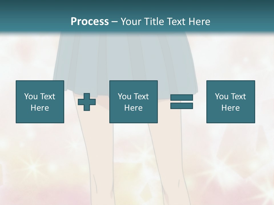 A Girl In A Blue Skirt Is Standing With Her Hands On Her Hips PowerPoint Template