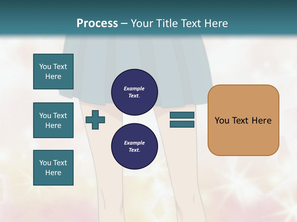 A Girl In A Blue Skirt Is Standing With Her Hands On Her Hips PowerPoint Template